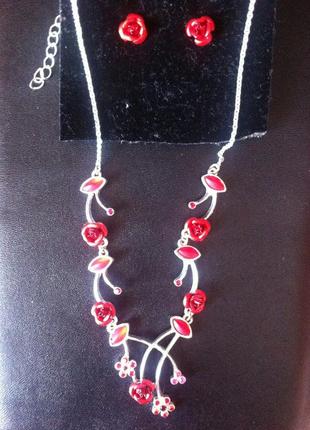 Набор украшений колье + сережки