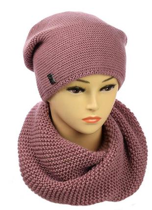 Стильный теплый женский комплект шапка и снуд на флисе. 13 цветов2 фото