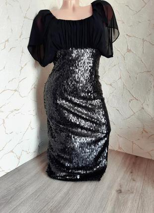 Вечірня сукня сукня чорне в паєтки,44 р.3 фото