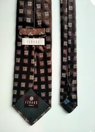 Коричневий краватка з візерунком feraud paris3 фото