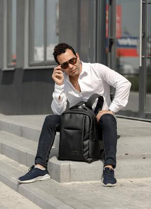 Стильный мужской рюкзак для активного образа жизни в черном цвете4 фото