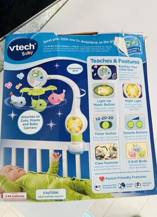 Мобіль 2 в 1 на ліжечко і коляску vtech летять пташки10 фото