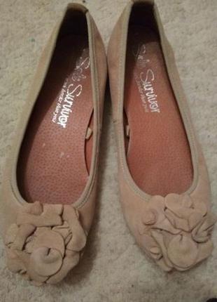 Туфлі, балетки літні жіночі замшивые 37 р.