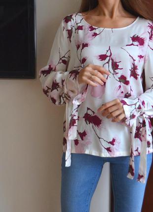 Розкошная блуза в цветочный принт, розкішна блуза в квітковий принт
