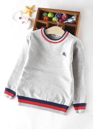 Детский свитер на мальчика с двухслойной вязкой1 фото