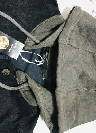 Куртка нова джинсова esmara by heidi ulum фліс бомбер з капюшоном4 фото
