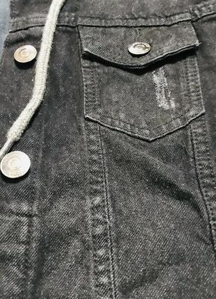 Куртка нова джинсова esmara by heidi ulum фліс бомбер з капюшоном9 фото