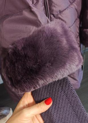 Элитный зимний пуховик пуховое пальто 90% натуральный пух 🦆 натуральный мех бренда basic5 фото