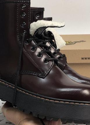 Женские высокие кожаные ботинки dr. martens hadon с мехом