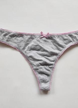 Стринги серые хлопковые катоновые secret possessions трусики трусы труси фирменные стрінги