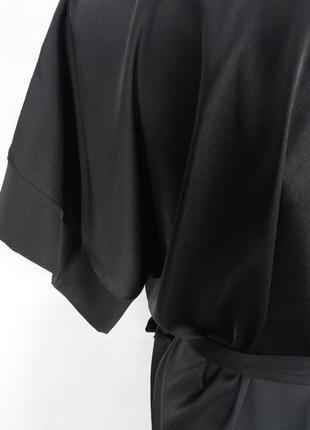 Нежнейший шелковый черный халатик на девушку el lukas мини размер л/хл. 48/503 фото