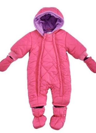 Зимний стеганый комбинезон на флисе chicco 86 см