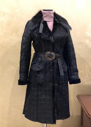 Дубльонка дублёнка дублянка зимняя тёплая куртка пальто шуба натуральная с поясом