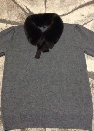 Теплая и стильная кофточка с натур. мехом gabrini