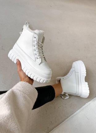 Женские зимние ботинки white fur boots