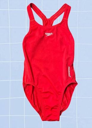 Яскравий червоний спортивний злитий купальник з відкритою спиною speedo