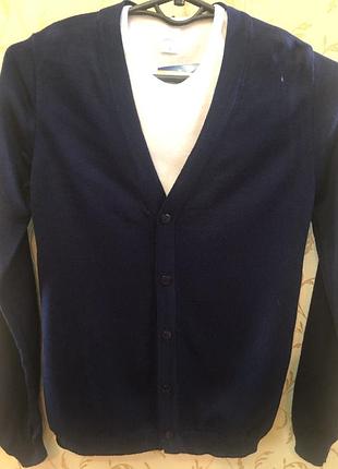 Кардиган кофта на пуговицах для мальчика размер рост  140