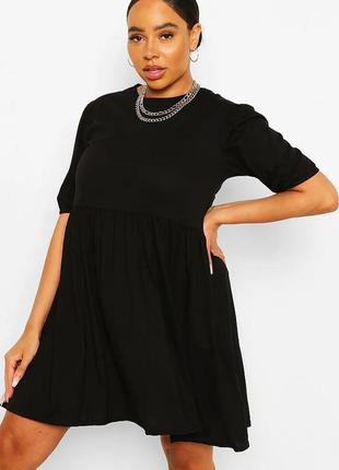 Платье бейбидол с объёмными рукавами фонариками