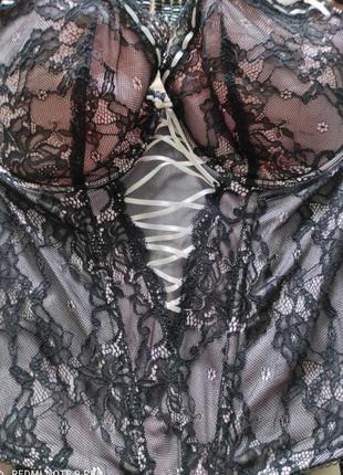 Супер эффектный красивый сексуальный корсет на грудь d со шлейками для чулок4 фото