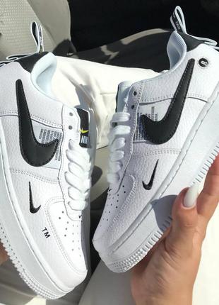 Nike air force 1 utility white жіночі кросівки найк аір форс
