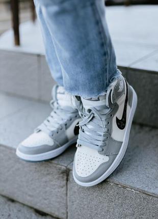 Кросівки air jordan 1 retro high grey кросівки2 фото