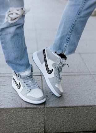 Кросівки air jordan 1 retro high grey кросівки1 фото