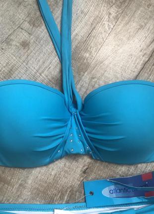 Шикарный модный стильный анжелика обалденный купальник голубой бандо бирюзовый яркий8 фото
