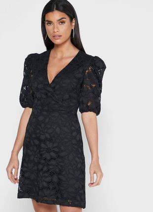 Чорне плаття з мережива mango zara