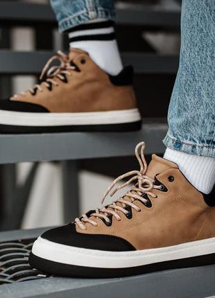 Ботинки мужские зимние south half black brown