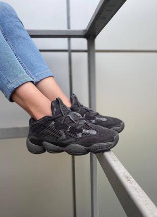 Adidas yeezy boost 500 black женские кроссовки адидас ези чёрные