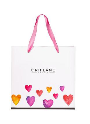 Подарочный пакет "сердца" oriflame орифлейм сердечка 527116 для девушки девочке детский женский