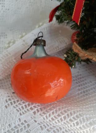 Мандаринка🎄🍊 ялинкова іграшка срср скляна в емалях радянська вінтаж рідкісна новорічна7 фото