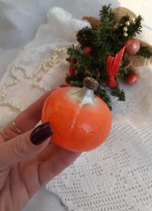 Мандаринка🎄🍊 ялинкова іграшка срср скляна в емалях радянська вінтаж рідкісна новорічна2 фото