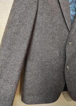 Твидовый теплый стильный шерстяной пиджак жакет блейзер с шерстью3 фото