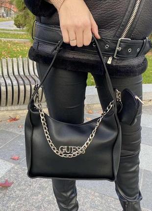 Женская мини сумочка на плечо с цепочкой два ремешка люкс сумка6 фото