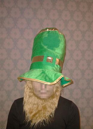 Карнавальная  зелёная шляпа шапка эльфа2 фото