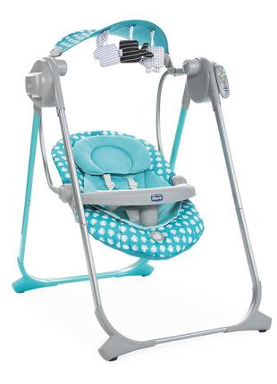 Крісло-гойдалка chicco polly swing up (79110.41 - turquoise)1 фото