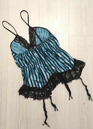 Шикарний пенюар-корсет мереживо, рюші