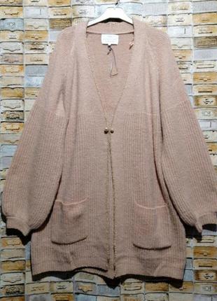 В'язаний кардиган з красивими рукавами5 фото