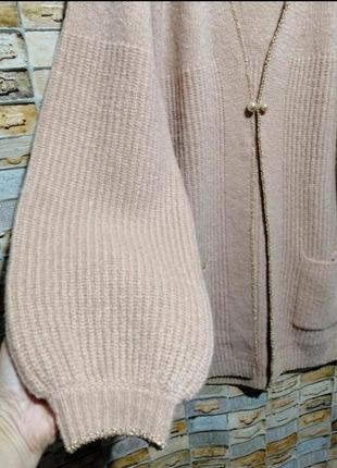 В'язаний кардиган з красивими рукавами3 фото
