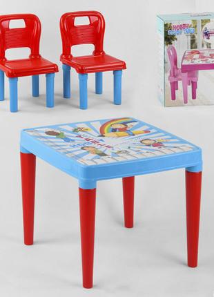 Стол с двумя стульчиками pilsan 03-414 голубой