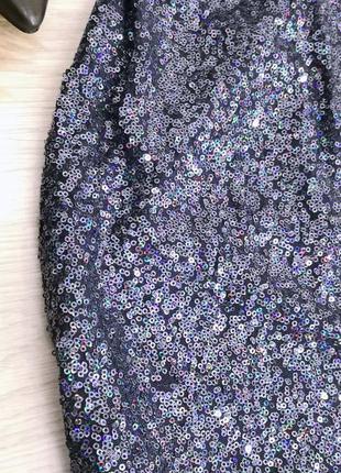 Невероятное голографическое платье бюстье с баской в ​​пайетку6 фото