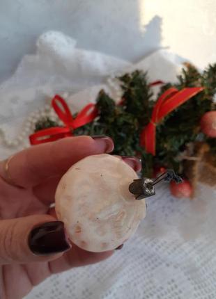 Полуниця ялинкова іграшка срср вінтаж радянська новорічна підвіска скляна в емалі полуничка7 фото