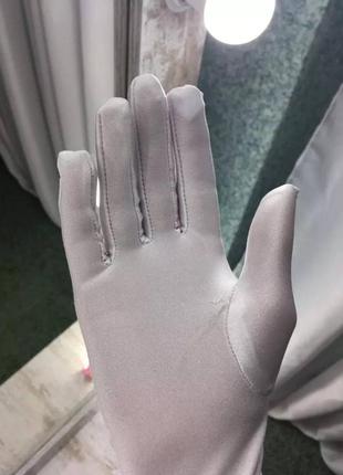Перчатки рукавички белые атлас тряпочные до локтя длинные3 фото