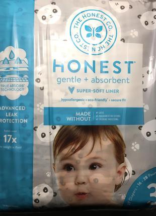 Американские подгузники премиум класса honest gentle + absorbent 3 мес.1 фото