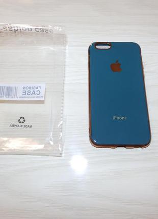 Чехол силикон zefir case для apple iphone 6 / 6s (темно-зелёный , золотой )