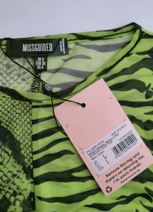 Блуза, кофта кофточка кроп топ блузка з анімалістичним принтом missguided uk 8, s (36)3 фото