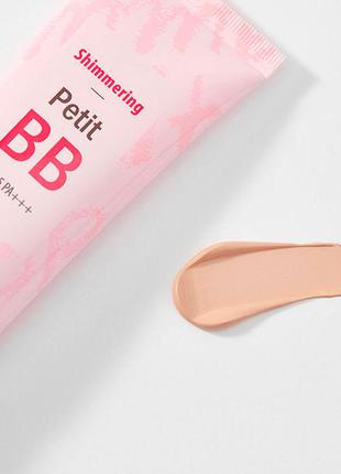 Сияющий bb крем для тусклой кожи лица holika holika shimmering petit bb cream spf45/pa++ 30 ml2 фото