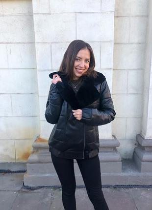 Пуховик із натуральної шкіри ferrizo5 фото