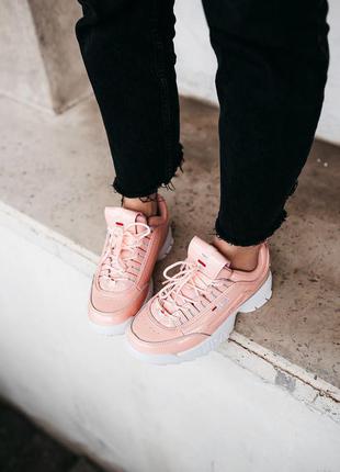 Sale fila disruptor 2 pink & white кросівки кросівки3 фото